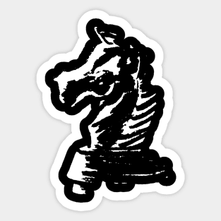 White Chess Horse Sticker